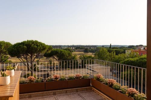 a balcony with a view of a city at B&B The View all'Acquedotto in Rome