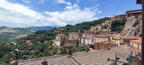 a view of a town on a mountain at Al Cuore del Borgo in Castelmezzano