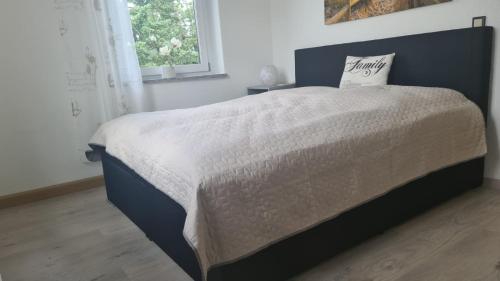 1 dormitorio con cama con almohada en Das Tor zum Vogtland !!, en Rodewisch