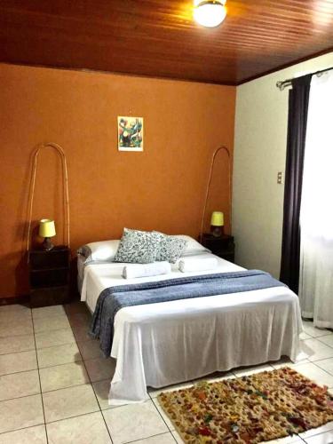 1 Schlafzimmer mit 2 Betten in einem Zimmer in der Unterkunft Casa Bambú Tropical in Alajuela