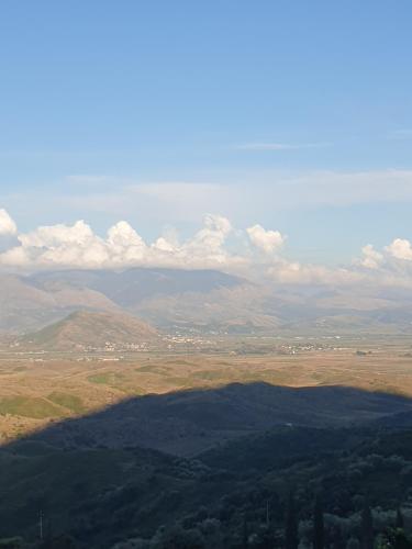 a view of a valley with mountains in the distance at Rosemary House in Sarandë