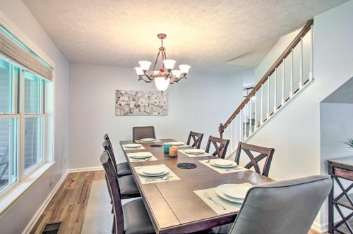 a dining room with a long table and chairs at Massanutten Family Home 13 Mi to Natl Park! in McGaheysville