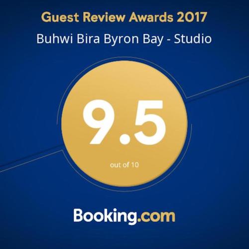 a yellow circle with the number on it at Buhwi Bira Byron Bay - Studio in Byron Bay