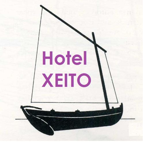 a drawing of a boat with the words hotel xibo at Hotel Xeito in Combarro