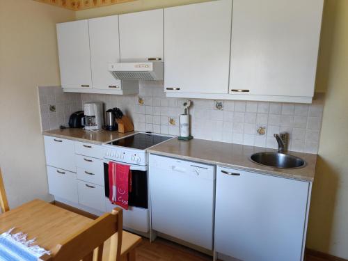 Kuchyň nebo kuchyňský kout v ubytování Marent Apartments