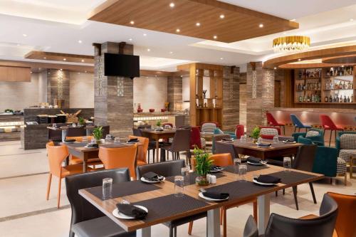 A restaurant or other place to eat at Ramada Encore by Wyndham Kathmandu Thamel