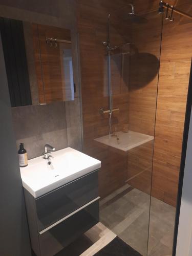 Kylpyhuone majoituspaikassa Apartament Janickiego