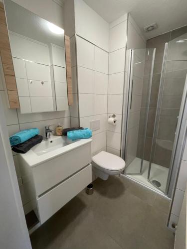 Koupelna v ubytování Ferienwohnung Lieblingsplatz-Greetsiel