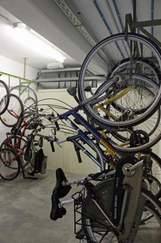 a bunch of bikes parked in a garage at Duinroos C2 in Koksijde