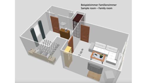 a floor plan of a house at Hotel zur Loreley in Sankt Goar