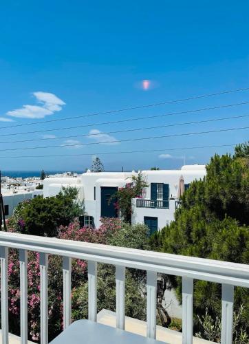 a view from the balcony of a house at Elena Hotel Mykonos in Mýkonos City