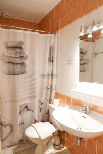 Koupelna v ubytování Hôtel Sans Souci