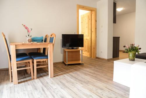 TV a/nebo společenská místnost v ubytování Steinergut Apartments
