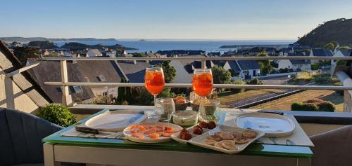 Appartement ERQUY Bretagne vue mer exceptionnelle sur les hauts d'Erquy au calme ! 900 m du centre ville et au pied du GR34