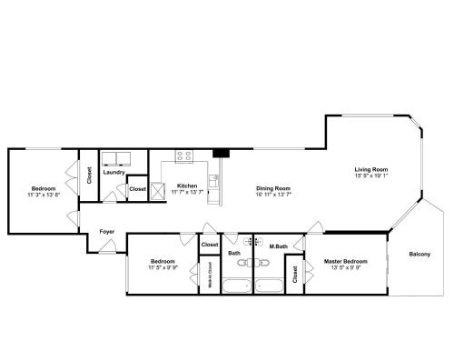 a floor plan of a house at Emerald Isle #401 in Pensacola Beach
