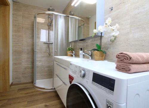 Koupelna v ubytování Penzion - Cykloubytování u Rašků