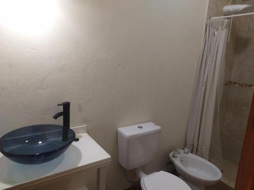 a bathroom with a sink and a toilet at Amoq in Santiago del Estero