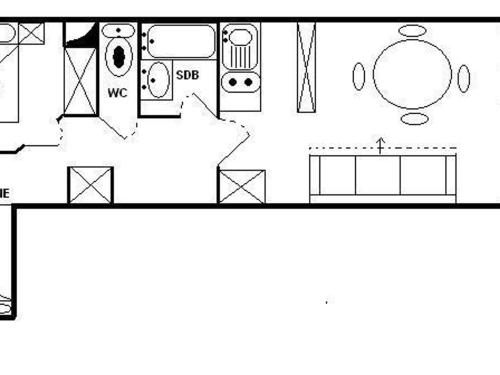 Appartement Saint-Martin-de-Belleville, 2 pièces, 6 personnes - FR-1-344-296の見取り図または間取り図