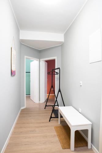 a room with a bench and a ladder at Villa am Bahnhof in Fulda in Fulda