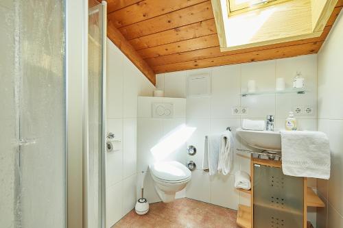 Ένα μπάνιο στο Ferienwohnung Lobenhofer
