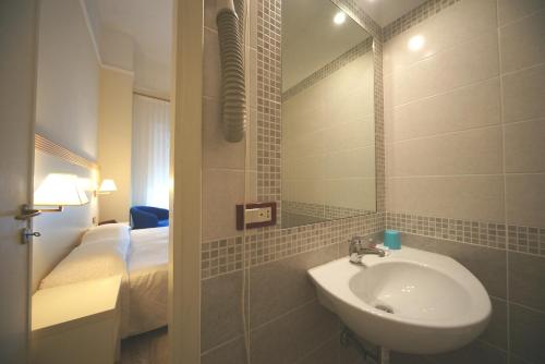 Koupelna v ubytování Hotel Liberty