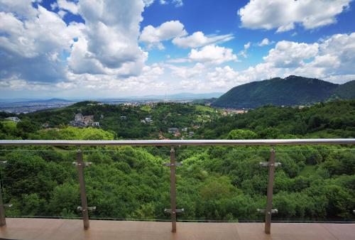 d'un balcon avec des arbres offrant une vue sur la ville. dans l'établissement #3 CoroNi Seasons Apart, à Braşov