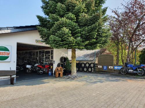 a large building with a tree in front of it at Hotel & Restaurant Hüllen in Barweiler