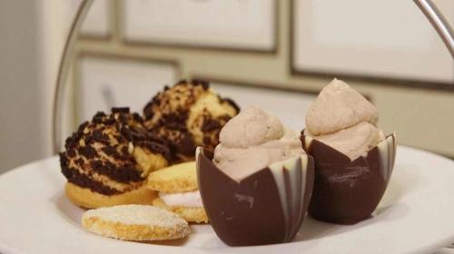 a pile of desserts on a white plate at The Abbeyleix Manor Hotel in Abbeyleix