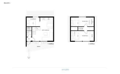 a floor plan and a plan of a house at Kivi Talu Country Hotel in Otepää