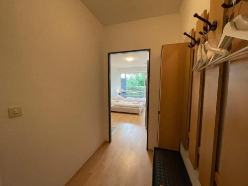 Postel nebo postele na pokoji v ubytování Stadtnahe Wohnung mit Terrasse