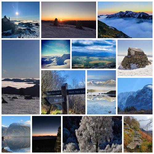 a collage of photos with mountains and snow at Nadurra But and Ben - Where the Ordinary Becomes Extraordinary in Fort William