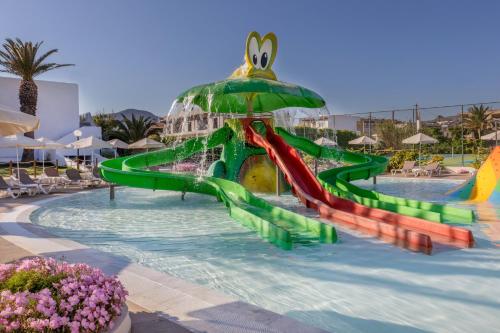 a water park with a water slide in a swimming pool at Sol Marina Beach Crete in Gouves