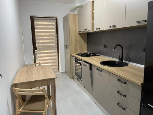 O bucătărie sau chicinetă la Apartament Moghioros Park Residence DUM1