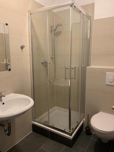 Koupelna v ubytování Hotel Plovdiv