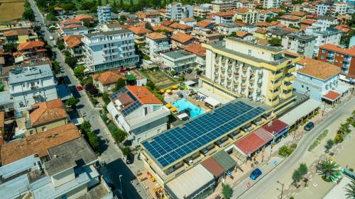 an aerial view of a city with buildings at Hotel Montmartre in Rimini