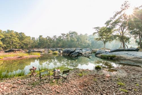 Landskap semula jadi dekat dengan lodge