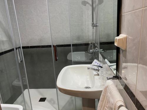 Koupelna v ubytování Hotel godisa