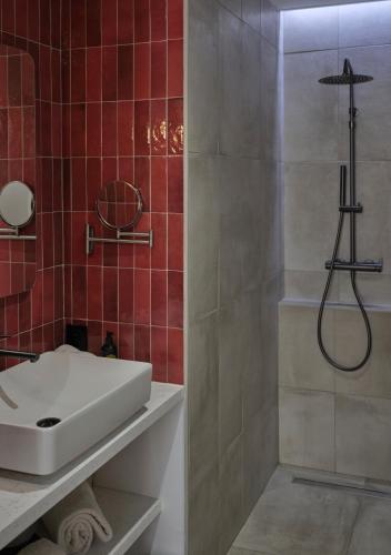 Salle de bains dans l'établissement Maison Juste
