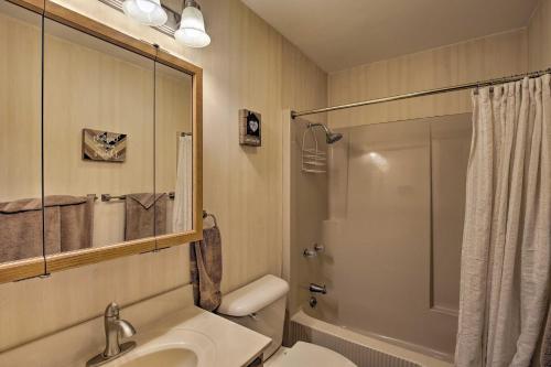 Phòng tắm tại Lakefront New Auburn Apt with Sauna and Sun Porch