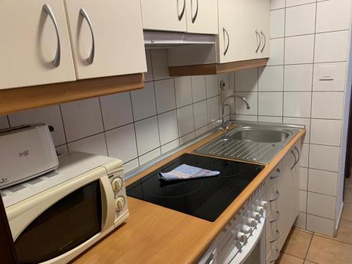 Kuchyňa alebo kuchynka v ubytovaní SERVICE APART LAZARO - Apartamentos Aguamarina 42