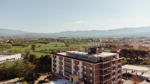an aerial view of a building in a city at Hotel Minerva in Arezzo