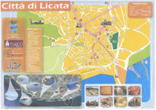 a map of the city of llemilla and a map at Appartamento Castel Sant'Angelo in Licata