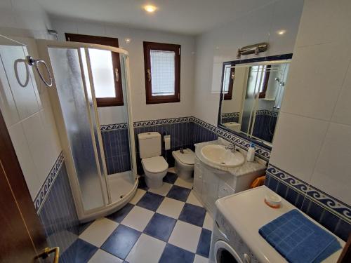 タソネスにあるApartamento Tazonesのバスルーム(シャワー、トイレ、シンク付)