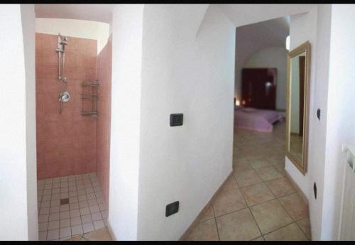 a bathroom with a walk in shower and a walk in shower at B&B LA CASETTA DI ALICE in Cascia