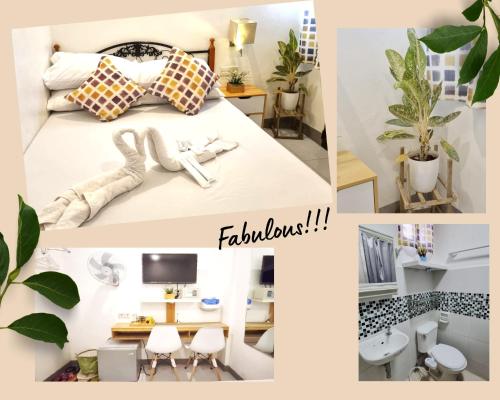 a collage of pictures of a bedroom with a bed at BTH Traveller's Home in Balanga