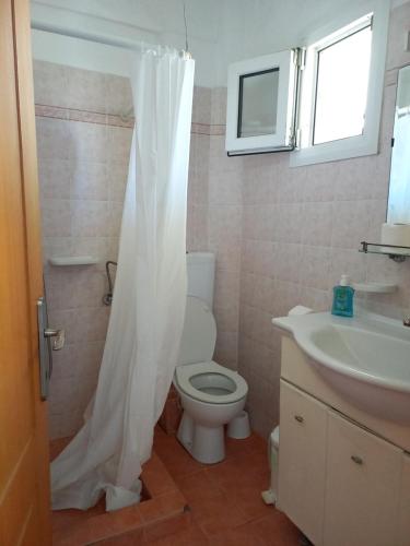 a bathroom with a toilet and a sink at Apartment Kasperakos in Skiathos Town