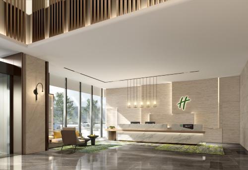 a rendering of the lobby of a building at Holiday Inn Changsha Malanshan, an IHG Hotel in Changsha
