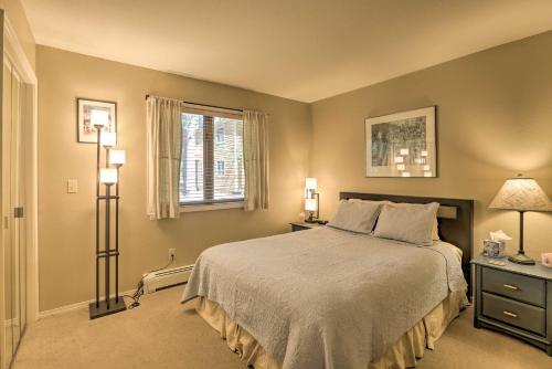 A bed or beds in a room at Corner-Unit Condo with Grill Walk to Lake Tahoe!