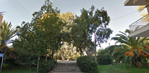 a group of trees and stairs in a park at Condo in Kalamata - Park View in Kalamata