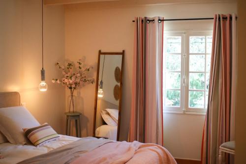Gites de la Villa Pergolaにあるベッド